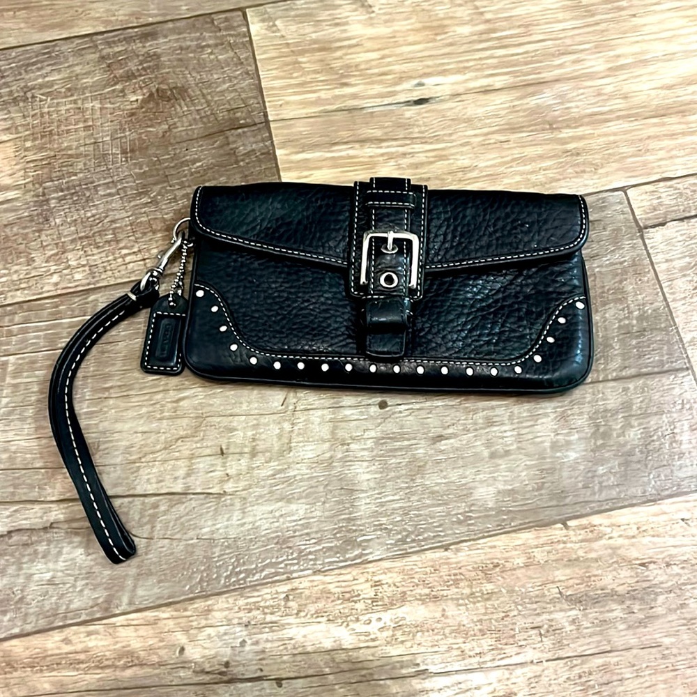 Coach Clutch Wristlet Black